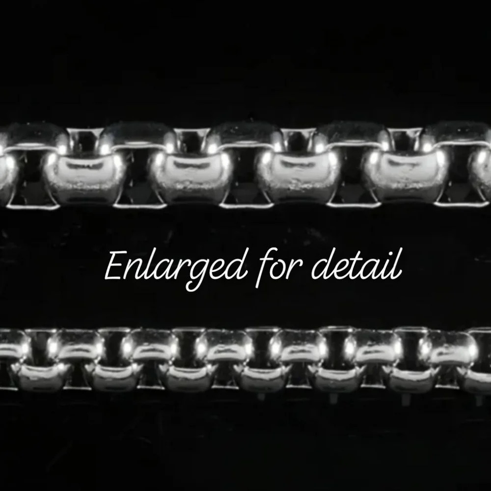 6mm stainless steel necklace box chain rolo link 18" - Picture 3 of 7